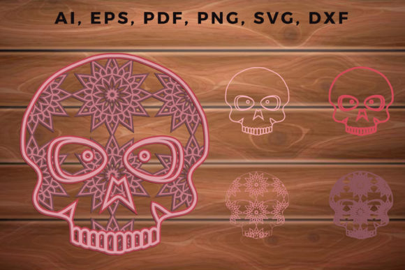 3D SVG Skull for Shadow Boxes & Halloween Branding