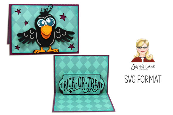 A2 Pop-Up Raven Card: 3D SVG for Halloween