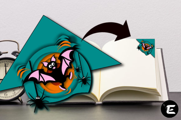 Bat Bookmark: 3D SVG Shapes for Halloween Sales