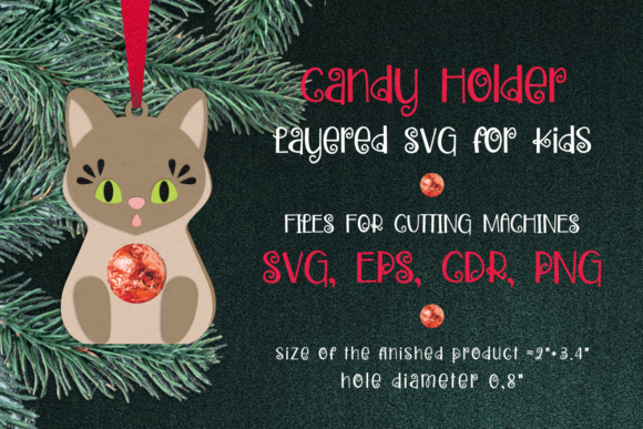 Cat Christmas Ornament Candy Holder 3D SVG Review