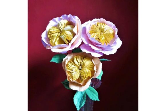 David Austin Rose Paper Flowers: Premium 3D SVG Assets