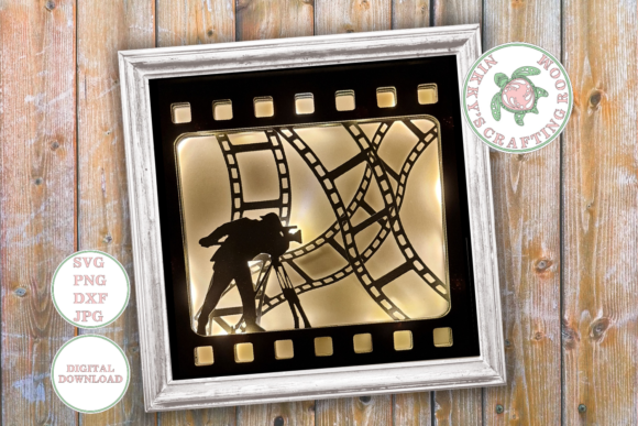 Film 3d Shadow Box Template: Premium 3D SVG for Shadow Boxes