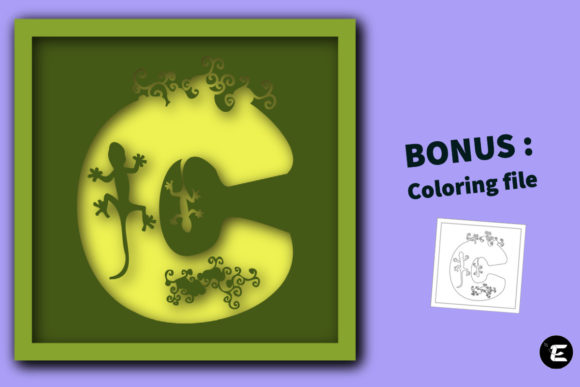 Letter C 3D SVG for Shadow Boxes and Branding