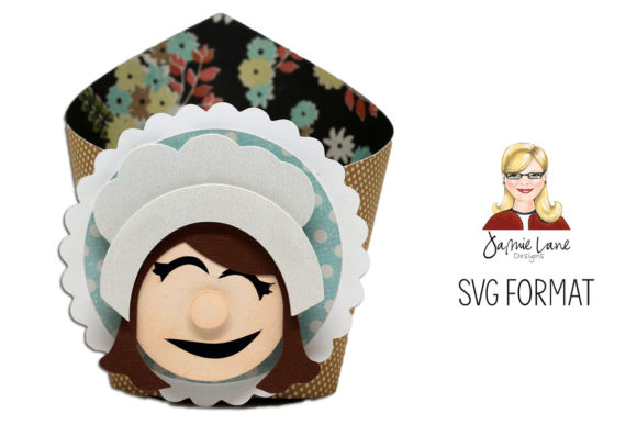 Pilgrim Girl Wrap Box: 3D SVG Shapes for Branding