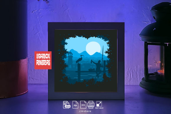 Review: 226 Go Fishing 3D Paper Cut Lightbox SVG