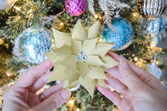 Review: Poinsettia Gold Paper Flower Templates for Holiday Projects