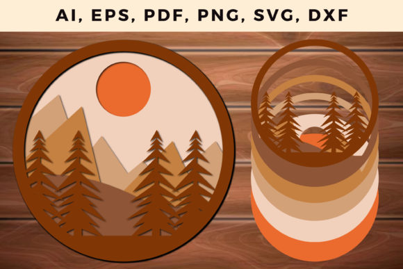 Reviewing 3D SVG Mountain Art for Shadow Boxes