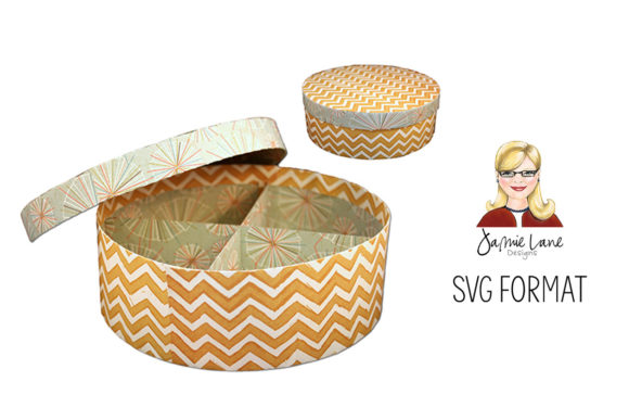 Round Box with Dividers and Lid: A 3D SVG for Shapes