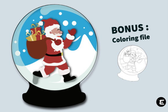 Santa Claus Snow Globe: 3D SVG for Christmas Sales