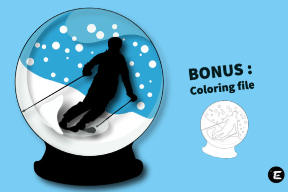 Skier 3D SVG for Sports Crafts