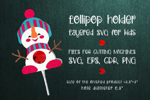 Snowman Lollipop Holder Template SVG: A 3D SVG Christmas Asset
