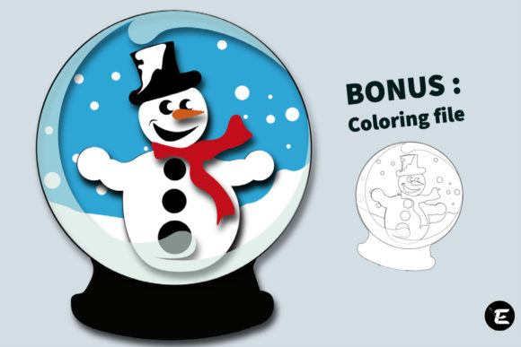 Snowman Snow Globe 3D SVG for Christmas Crafts
