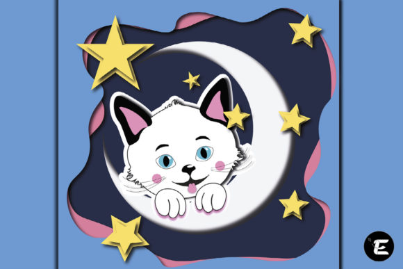 Stellar Cat: 3D SVG for Shadow Boxes & Branding