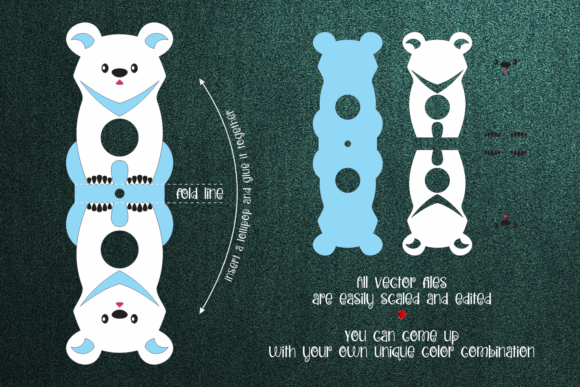 White Bear Lollipop Holder: 3D SVG for Christmas